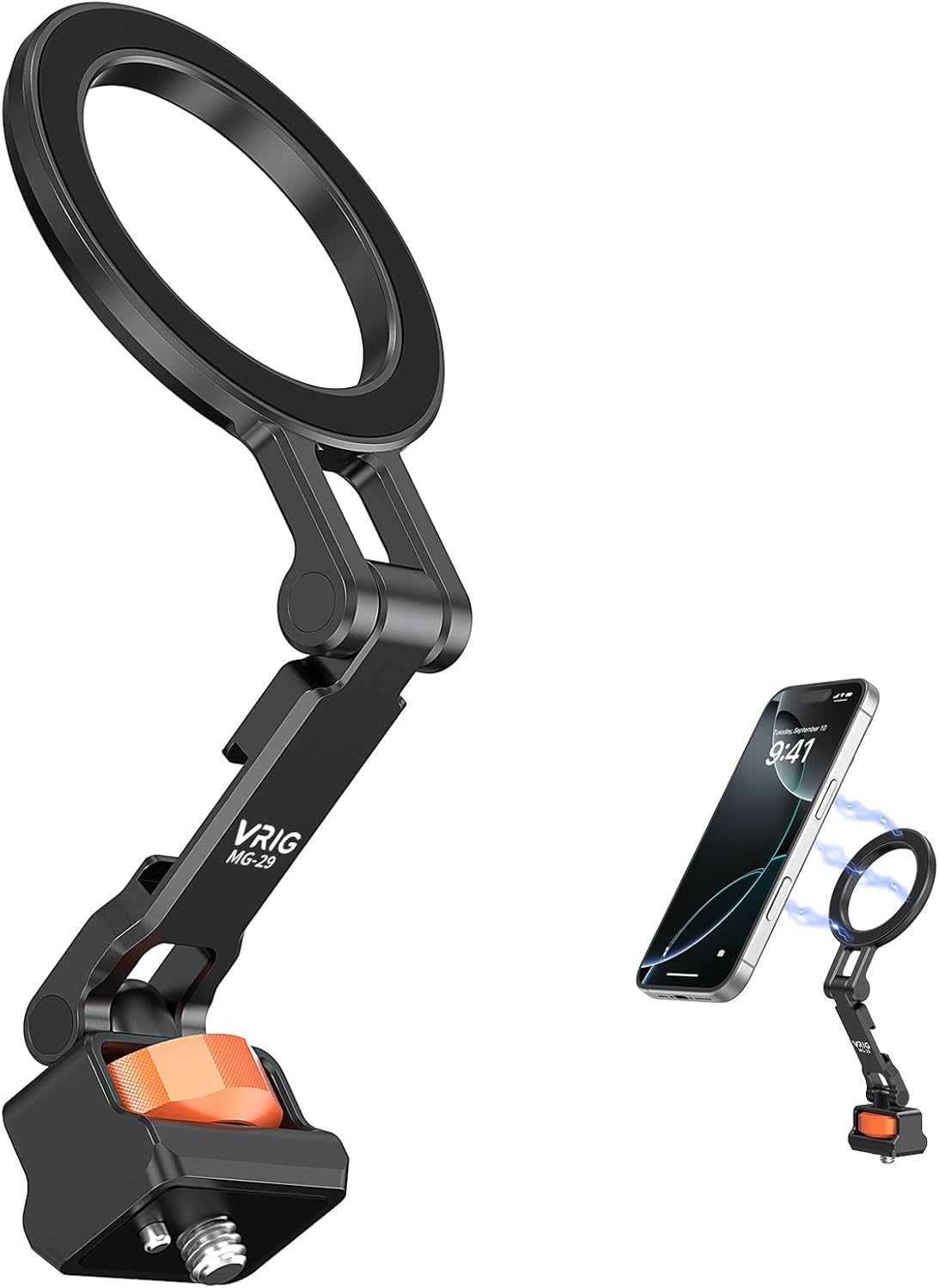 VRIG Express 1/4 3/8" 16 15 14 13 12 VRIG Phone Tripod Mount for MagSafe, Aluminum Magnetic Tripods Phone Mount Adapter
