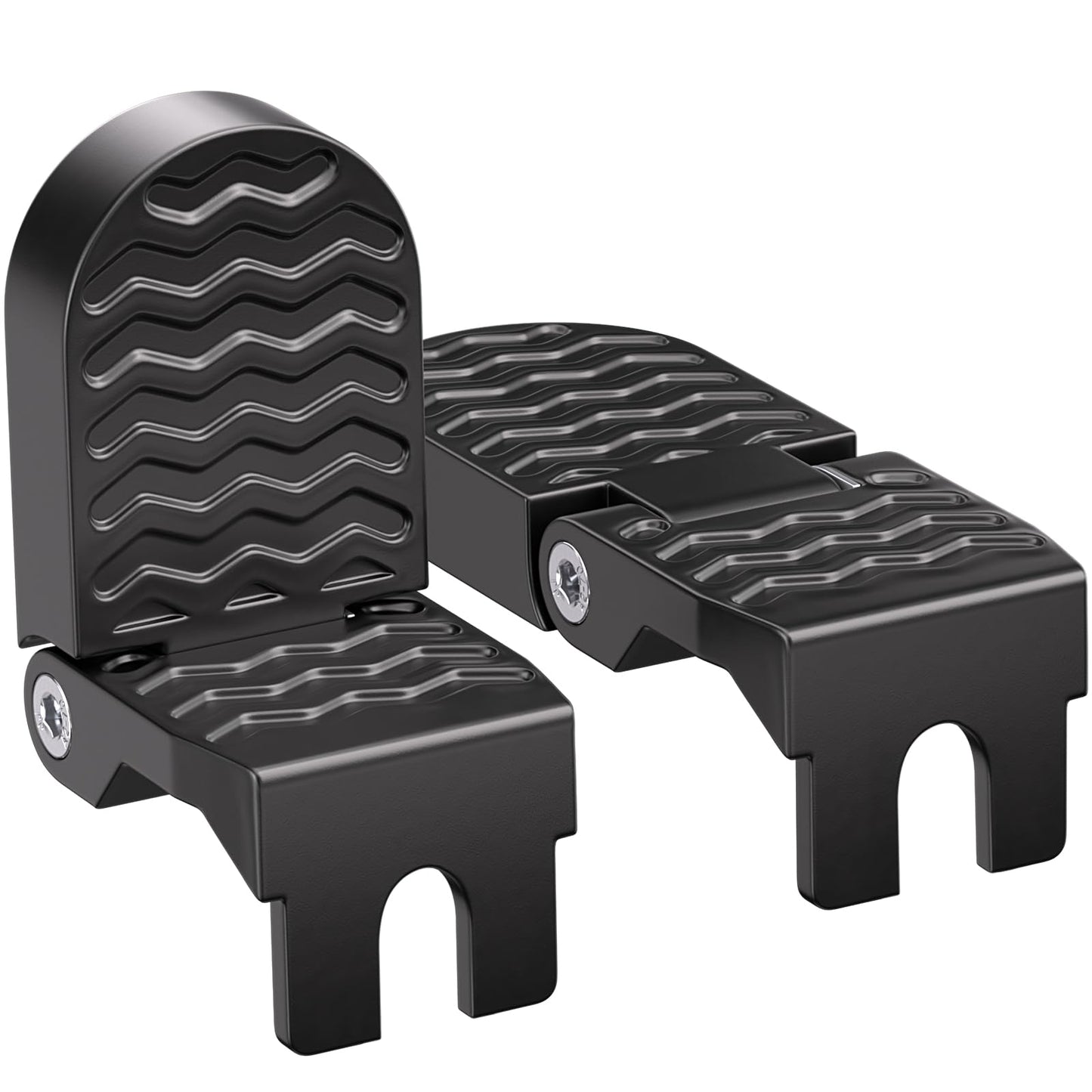 TOBWOLF 2PCS 10MM U Slot Bike Rear Pedals, Aluminium Alloy Bicycle Foot Pegs, Non-Slip Foot Pegs for Passenger, Folding Rear Bike Footrest Pedals for E-Bike, Mountain Bike, Folding Bicycle