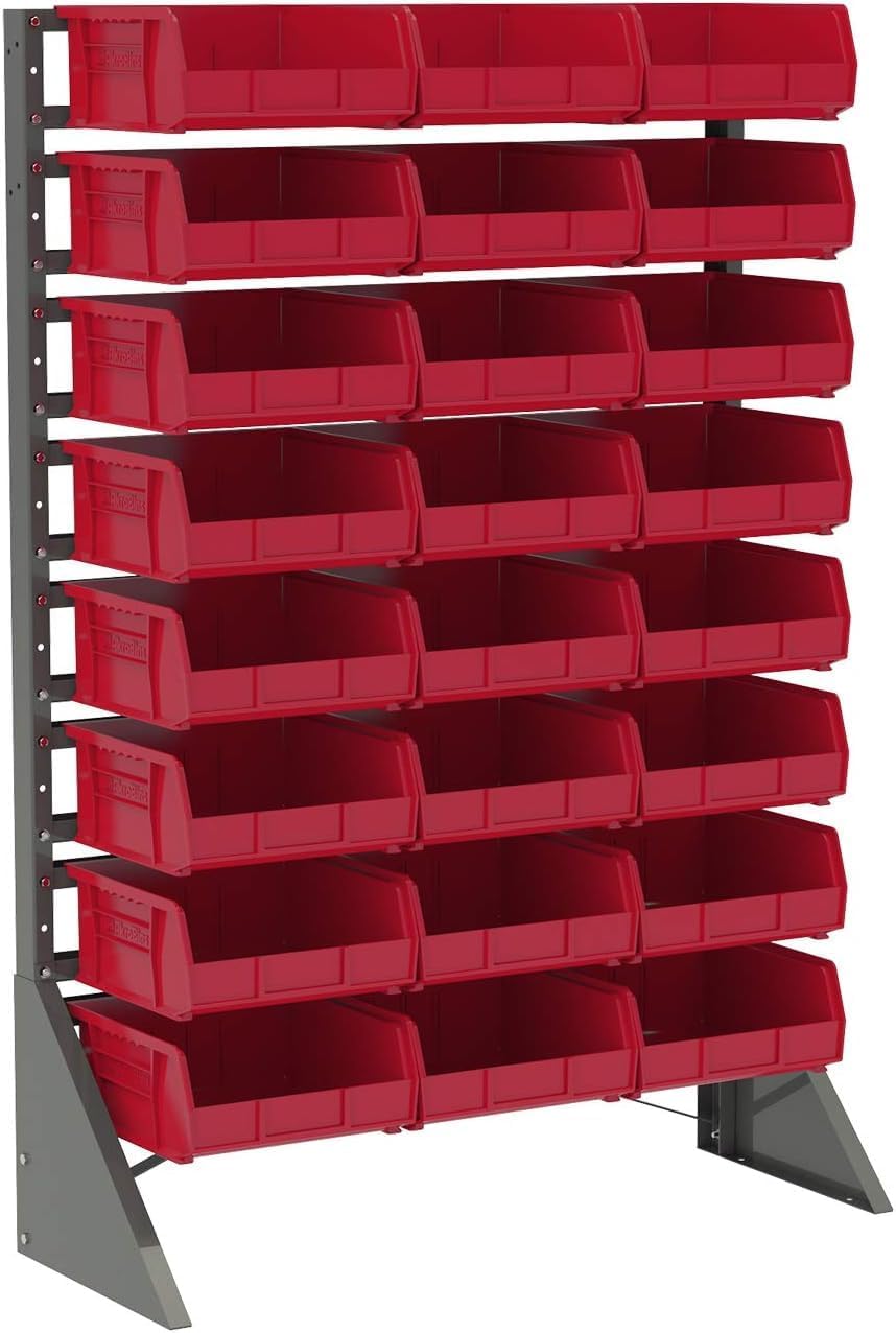 Akro-Mils Plastic Storage Bins - Space-Saving Stackable Organizers for Garage & Pantry | 11" x 11" x 5", Black, 6-Pack