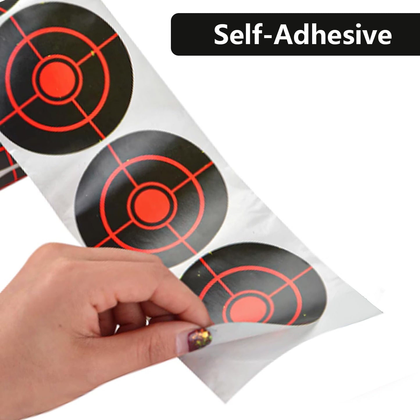 Shooting Splatter Targets Stickers,200 Pcs/Roll 3 Inch Self Adhesive Shooting Targets Paper, Reactive Target Shooting Splatter Stickers for Shooting Range, Archery Bow, Practice Training-Red
