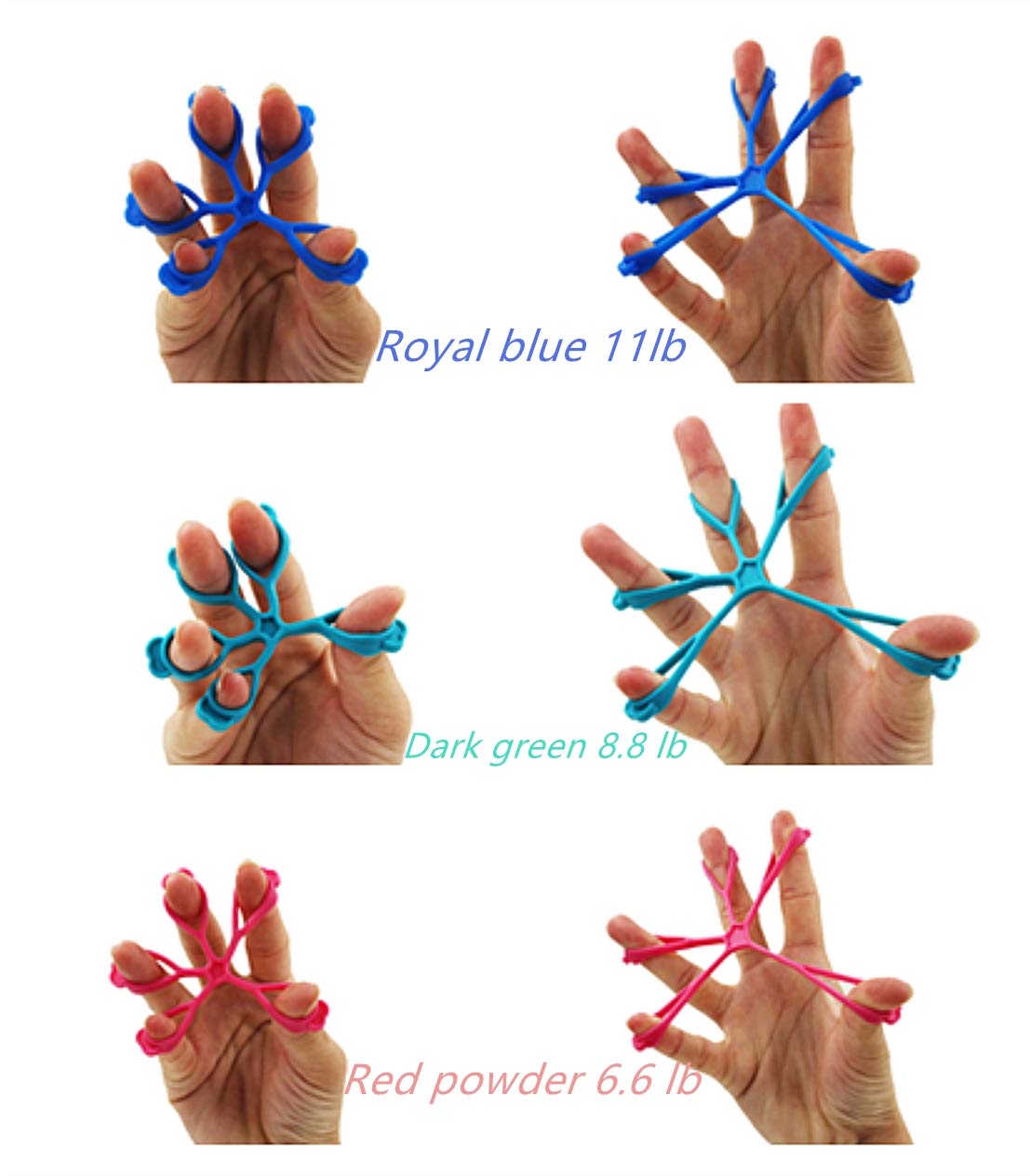 JBBERTH 4PCS Finger Stretcher Hand Resistance Bands Hand Extensor Exerciser Finger Grip Strengthener Strength Trainer Gripper set, Finger Resistance Bands Finger Grip Exerciser Strengtheners Trainer
