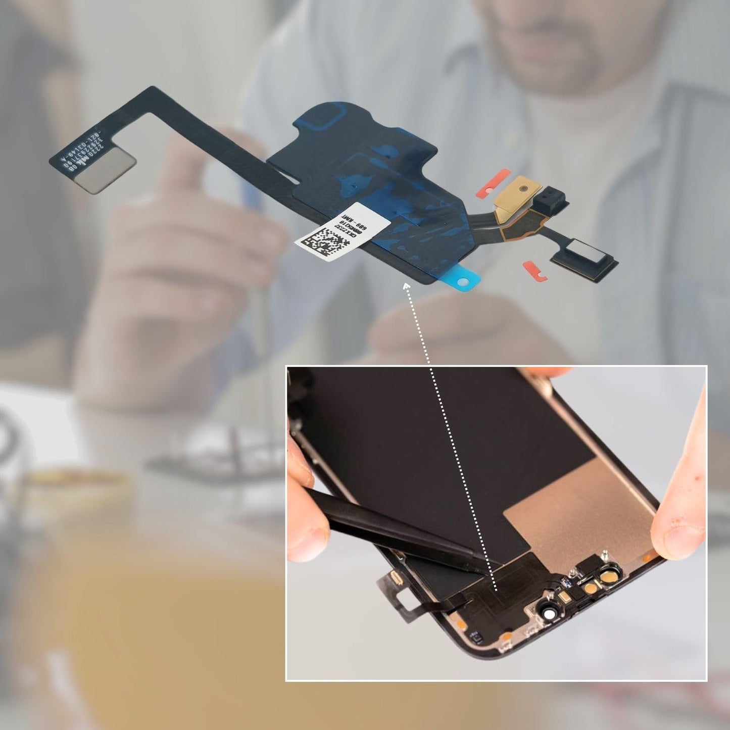 13 Ear Speaker Sensor Proximity Light Flex Cable Incl Mic Replacement for iPhone