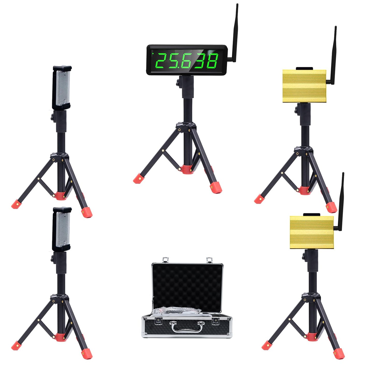 GAN XIN 40/60 Yard Sprint Timer for Track Wireless Race Clock, Stopwatch for Speed Training, Adjustable Tripod Precision Laser Racing Time（Smaller Tripod）