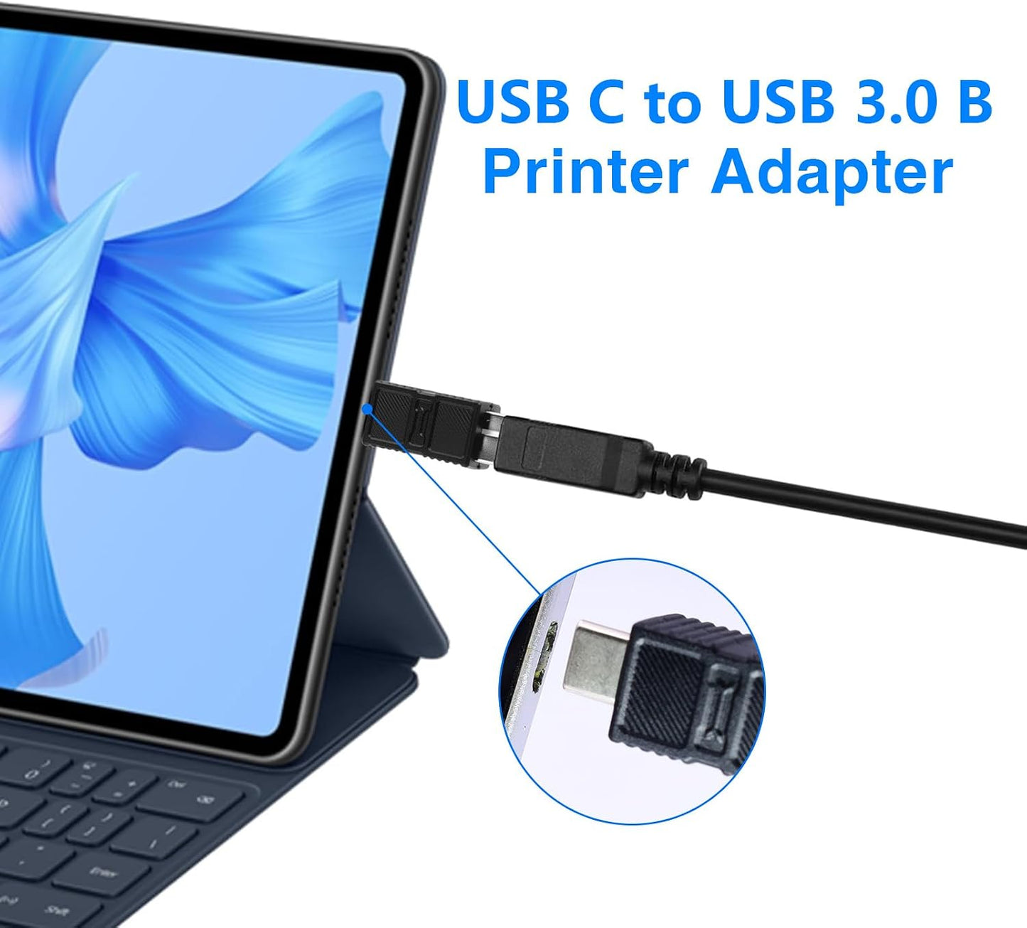 Duttek 2 Pack USB C to USB Type B Converter, USB C Male to Printer Male Adapter for Audio Devices/External Hard