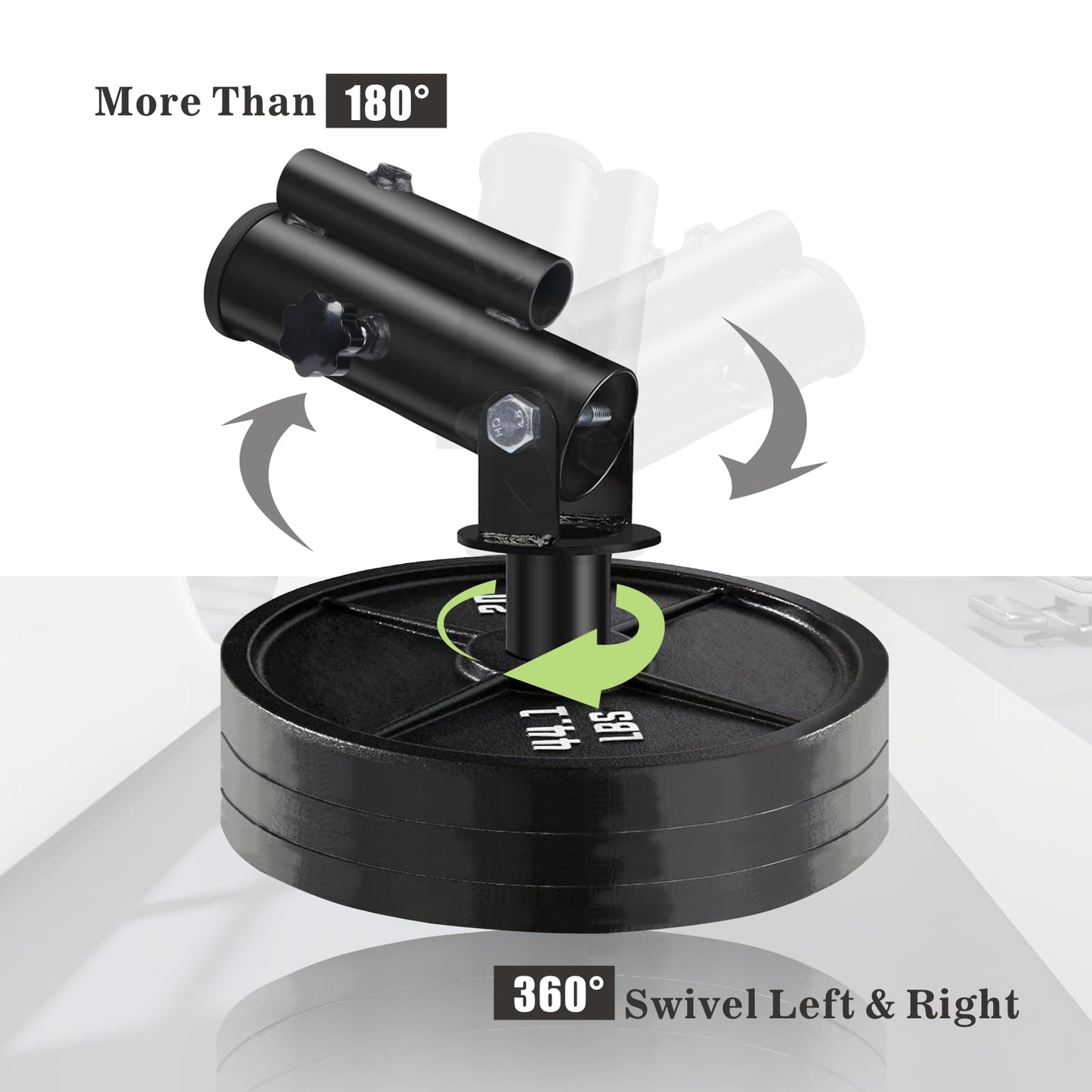 Arazooyi T Bar Row Landmine Attachment for 1" 2" Olympic Barbell Bars, 360° Swivel Landmine Base for Back or Full-Body Workout Home Gym Equipment