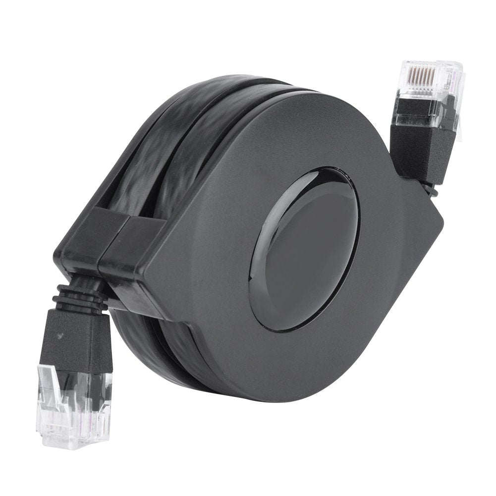 HANYAUKU CAT6 RJ45 (2m/6.6ft) Retractable Ethernet Cable, High Speed LAN Wires Internet Patch Cable, Adjustable Network