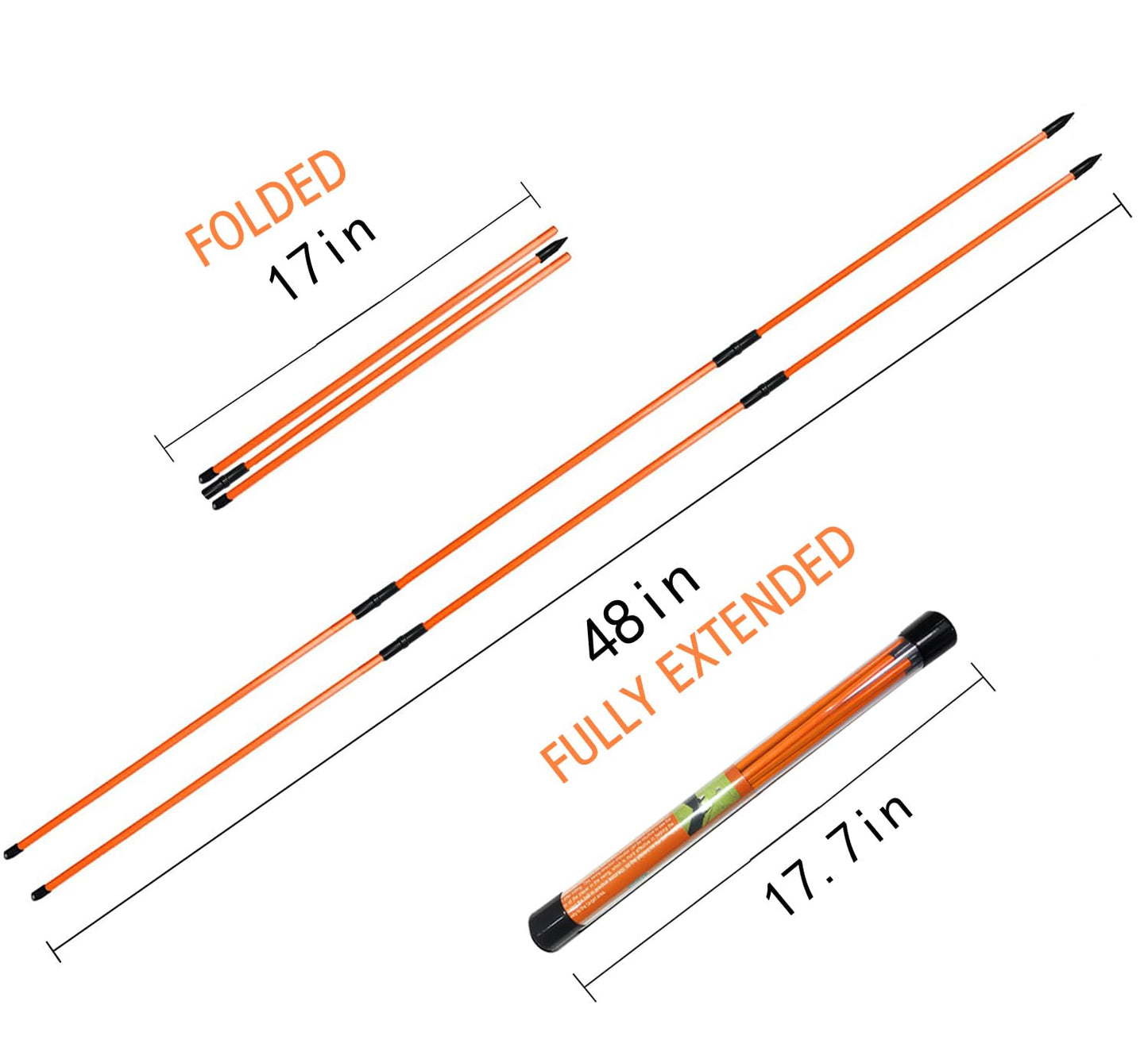 RUTHNISSI Golf Alignment Sticks (Pack of 2) 48-inch Collapsible Golf Alignment Sticks for Aiming,Putting,Full Swing Trainer,Posture Corrector,Portable Golf Training Equipment with Tube Case