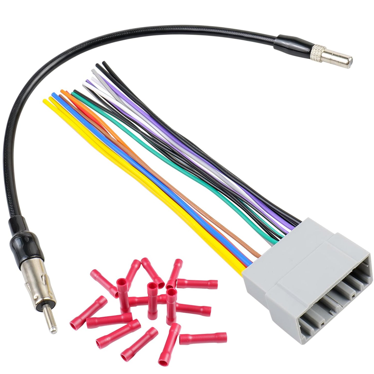 22Pin Commander Radio Wiring Harness Antenna Adapter Kit Compatible with Dodge Ram Caravan Charger Viper, Stereo Wire