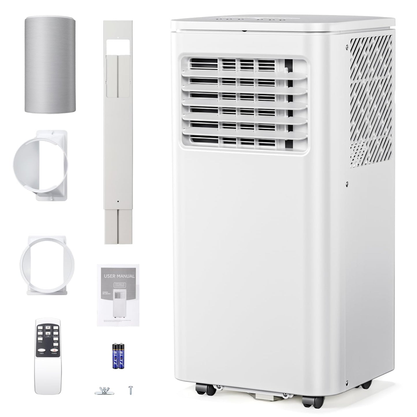 Electactic 10000 BTU Portable Air Conditioner, Portable AC Units for Rooms up to 450 Sq.Ft., 4-in-1 Indoor AC with Remote Control, Dehumidifier, Fan Mode, 24H Timer, Window Kit for Bedroom