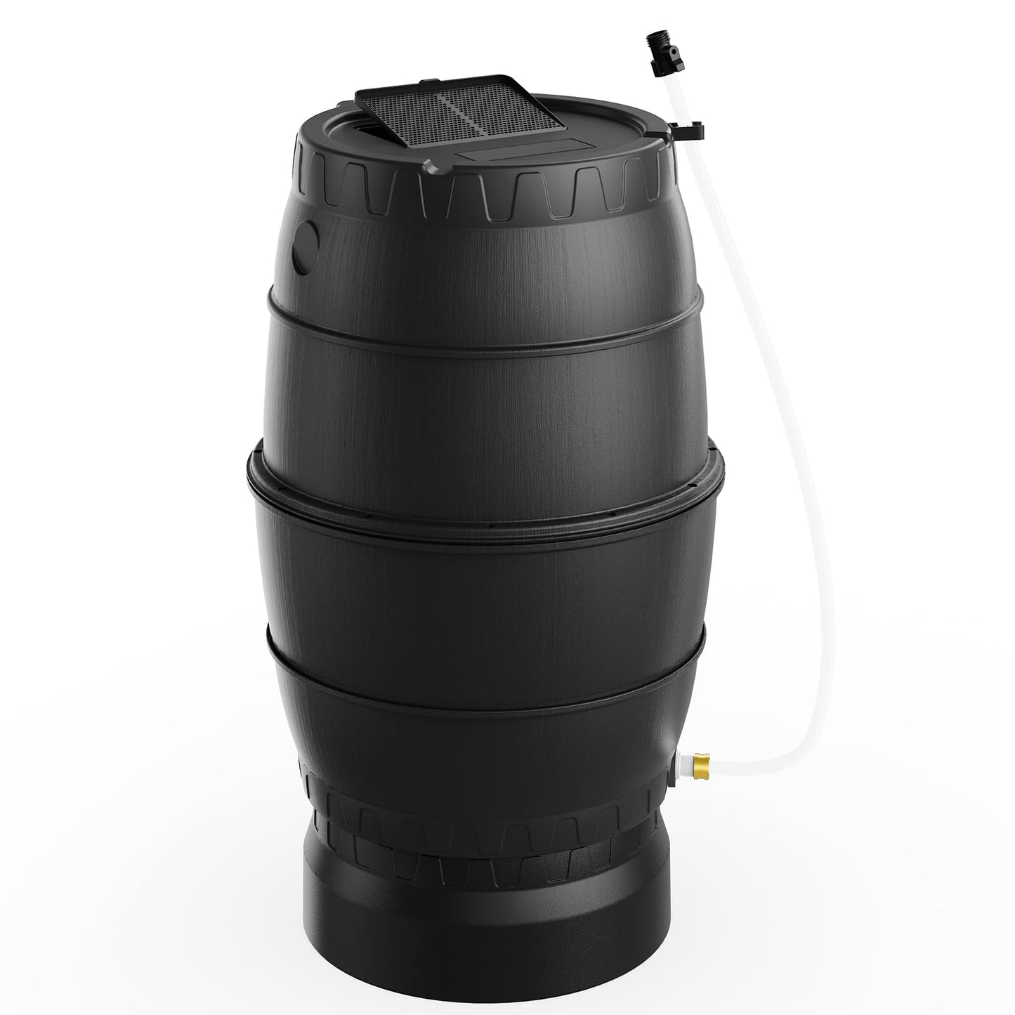 EJWOX Rain Barrel with Stand to Collect Rainwater from Gutter, Heavy Duty BPA Free Rain Water Collection Barrel with Spigot and Filter (45 Gallon, Black)