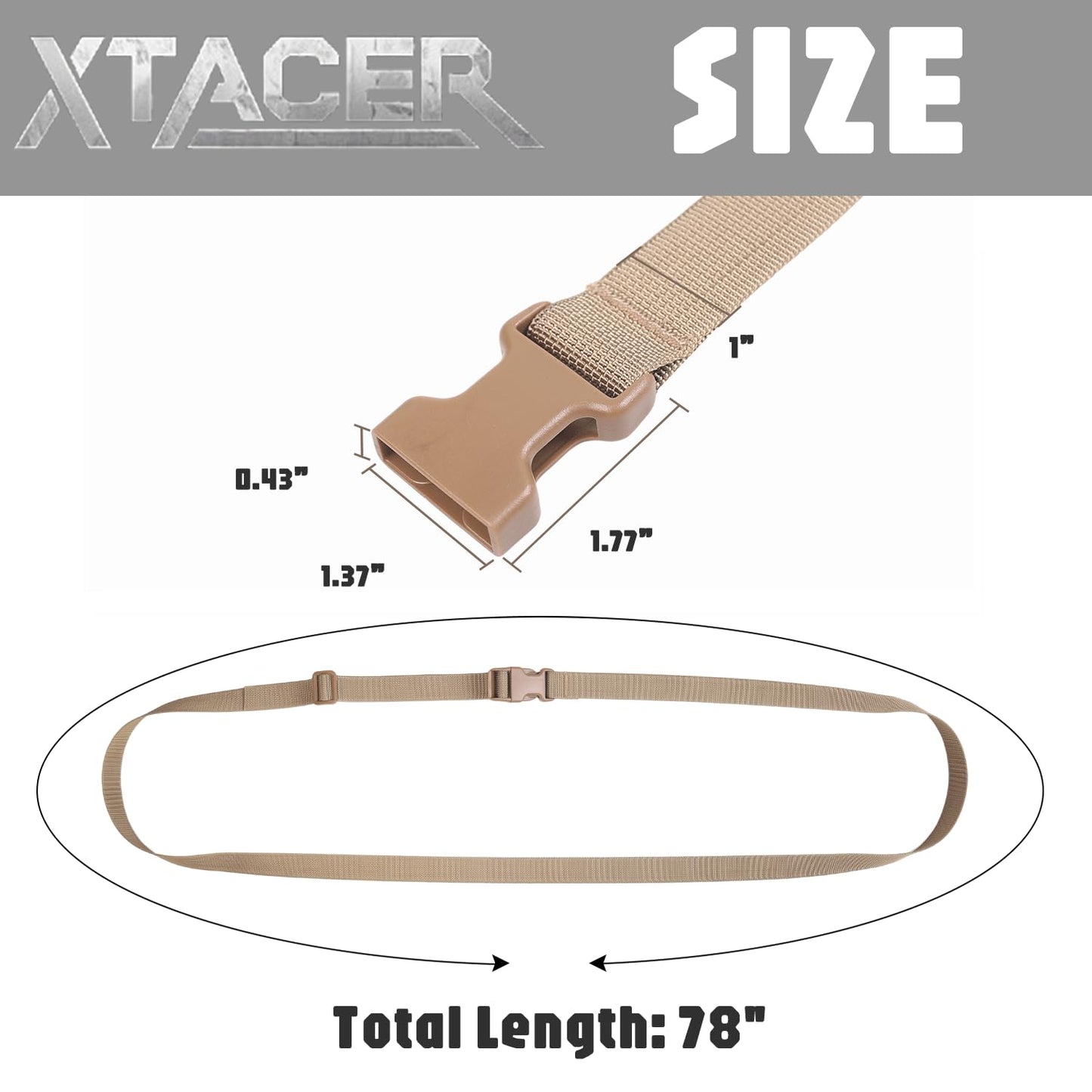 XTACER Backpack Accessory Strap Luggage Straps Cover Strap Sleeping Bag Strap with Buckle (TAN - Release Buckle Straps (4-Pack))