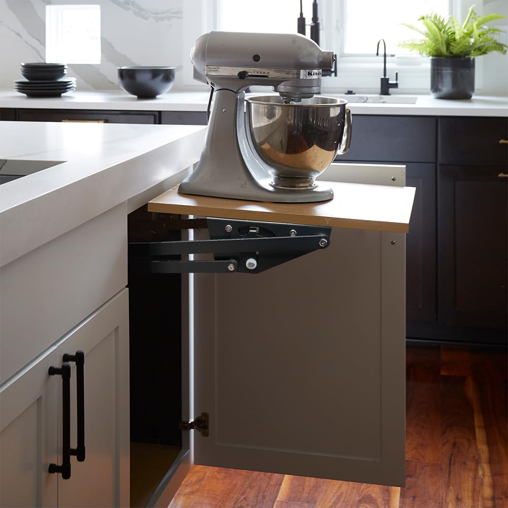 Mixer Lift for Cabinet，Appliance Lift for cabinet-Soft Close Heavy Duty Kitchen Appliance storage lifting system，with Locking Mechanism，Max load 50lb.