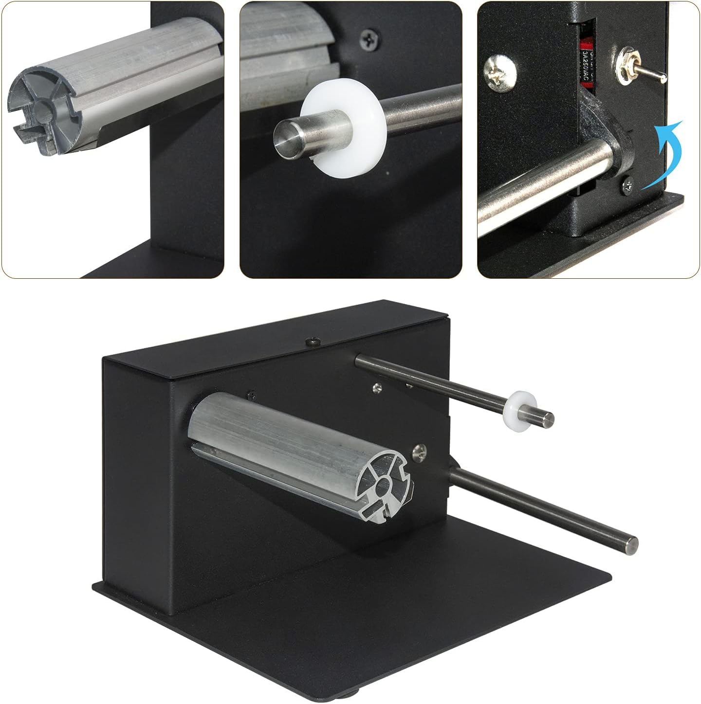 AIWFL Automatic Label Rewinder Rewinding Machine Speed 1-8 inch/s Automatic Label Rewinder Two-Way Rewinding 180mm Label Roller Machine Synchronize with Printer (R3)