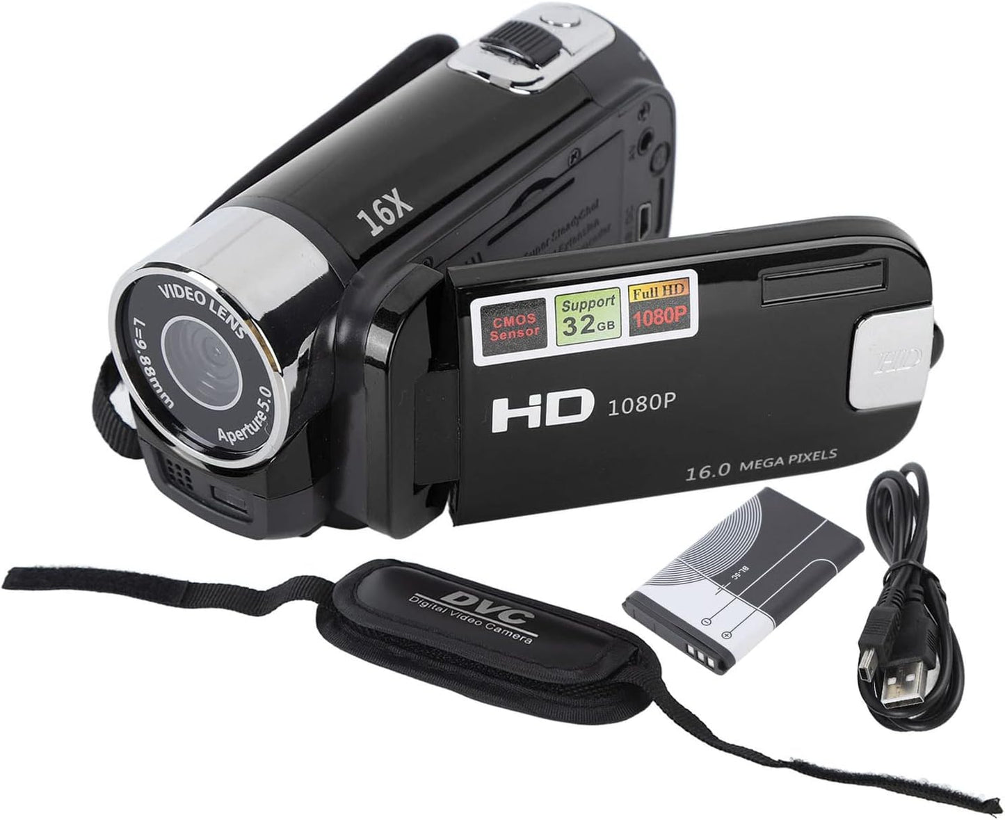 ciciglow 1080P 16MP 16x 2.7in Handheld Video Camcorder, Camera Digital Zoom Video Camera with TFT Rotatable Screen