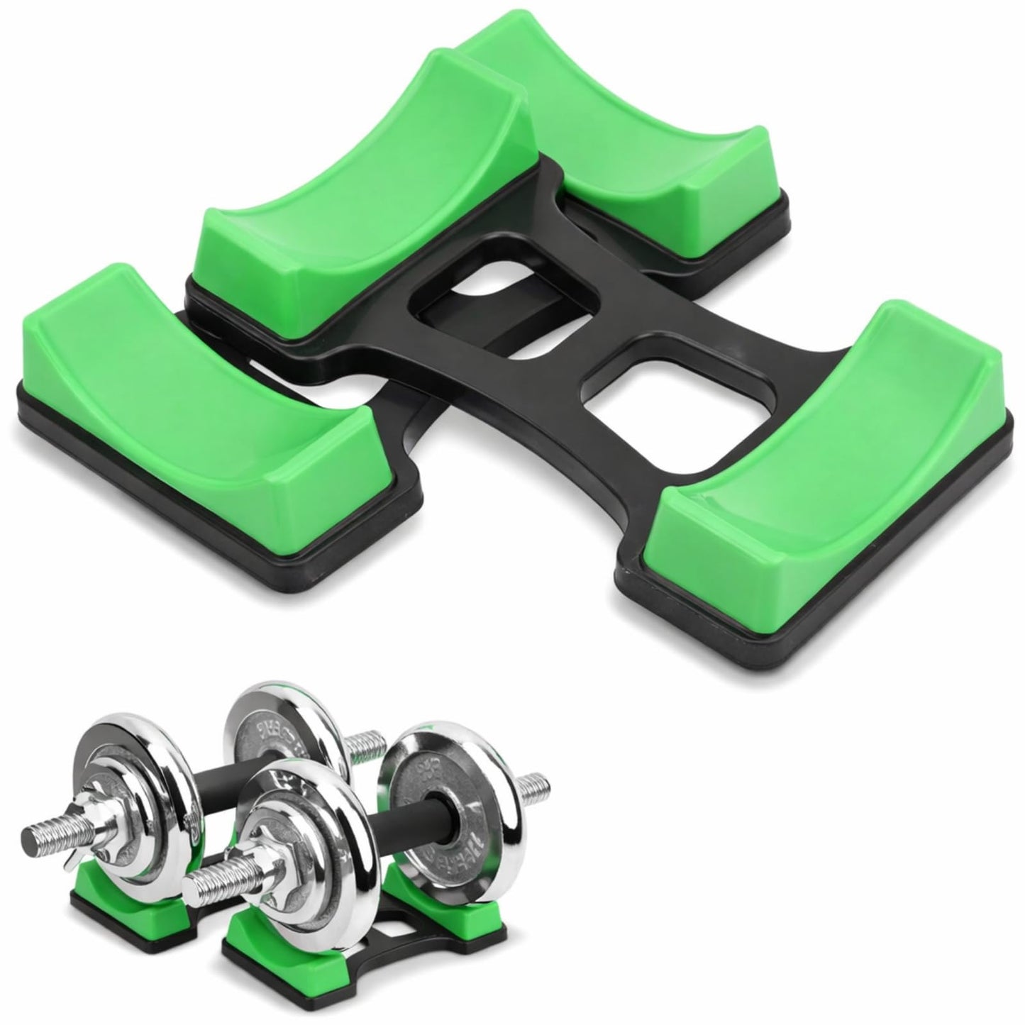 Oumefar 1 Pair Dumbbell Rack Mat Stand Holder ABS Plastic NonSlip Floor Protection Fitness Equipment For Home Gym Workout Storage 60KG Bearing