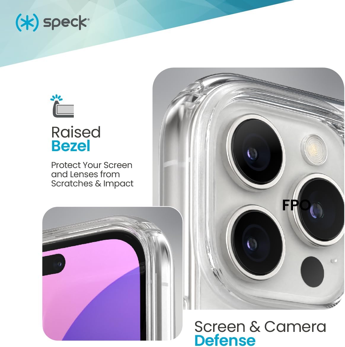 16 Speck Clear iPhone Pro Max Case - Slim Phone Case - GemShell - Crystal Clear
