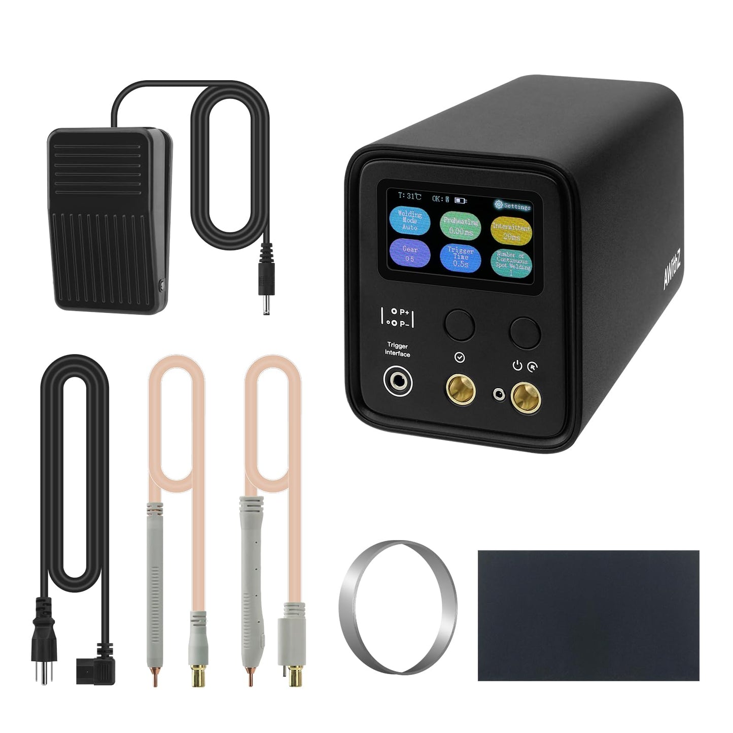 AWithZ UF20B Supercapacitor Battery Spot Welder Machine 10.5KW Spot Welder with Auto & Manual & Foot Pedal Modes Welding, 99 Adjustable Levels