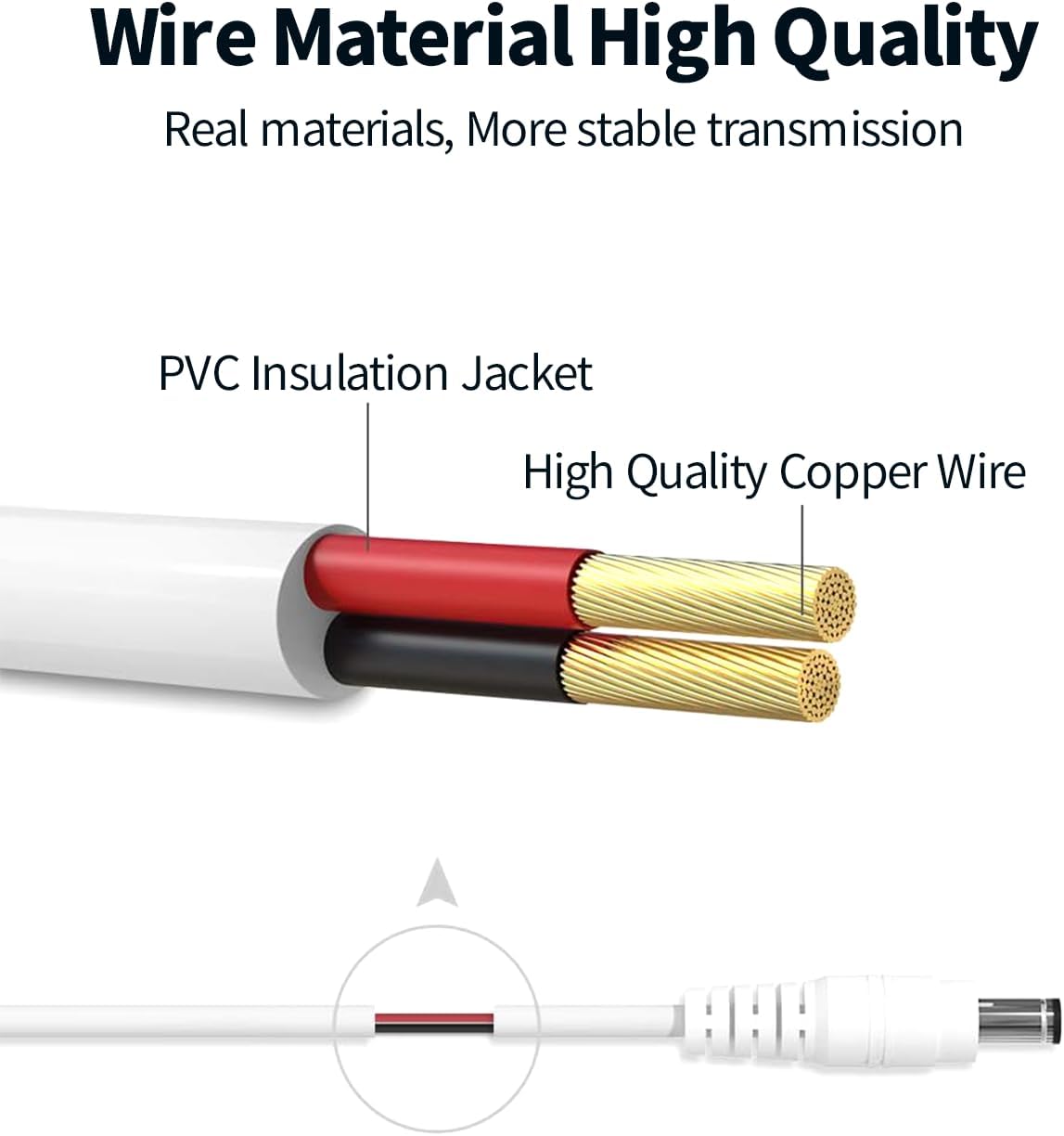 Tonton 33Ft 10M 5.5mm 2.1mm 5521 12V 2 Pack) Power Extension Cable x DC Female to Male Compatible with DC Adapter Cord