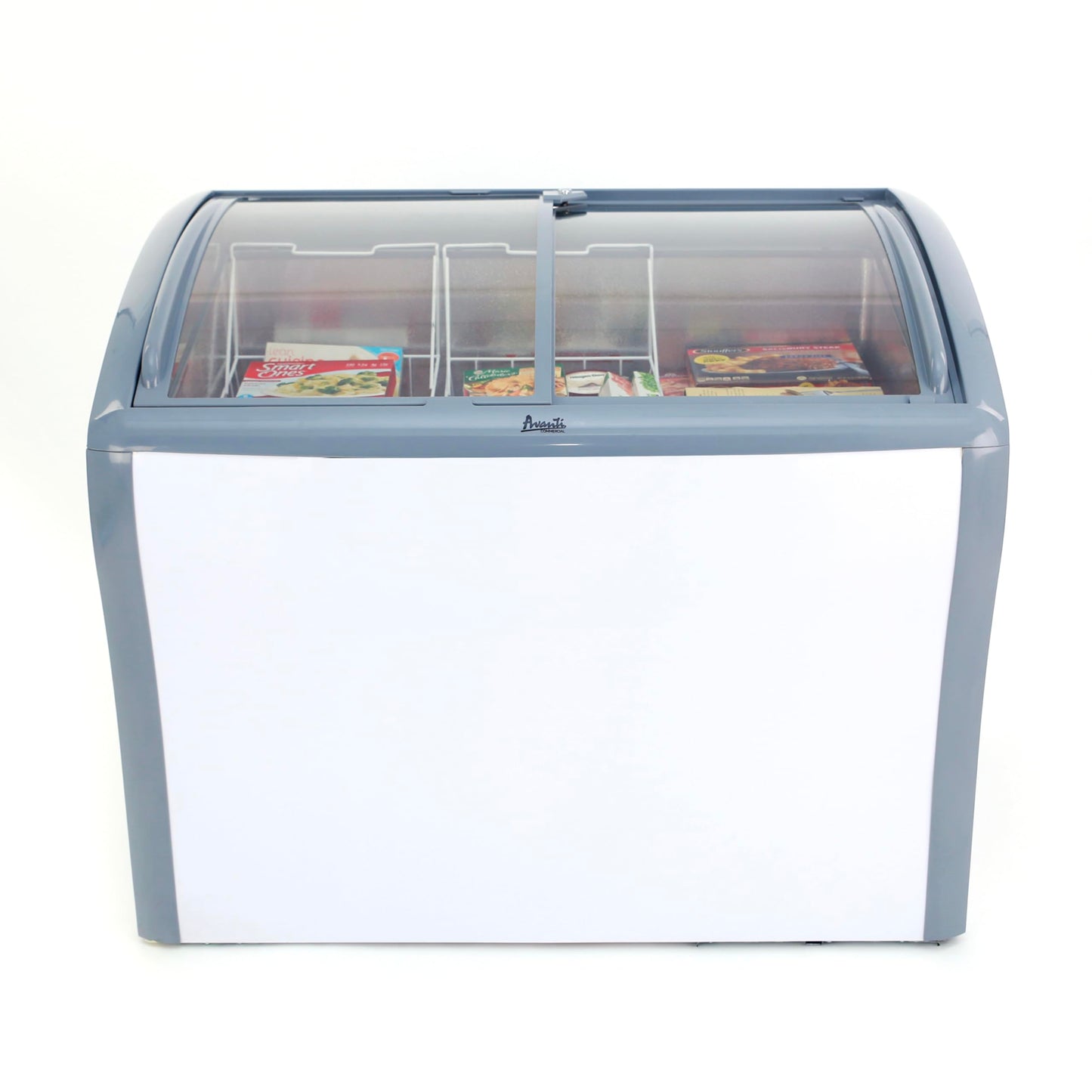 Avanti Commercial Convertible Refrigerator/Freezer/Beverage Cooler with Sliding Glass Display Doors with Storage Baskets, Adjustable Temperature Control and Defrost Drain, 9.5-Cu.Ft., White
