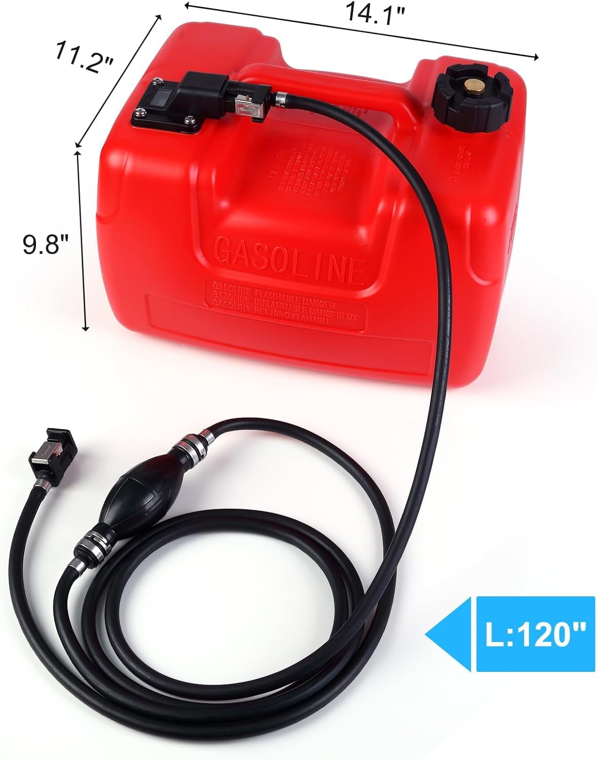 EPA-Compliant 3 Gallon Marine Tank – Leak-Resistant Portable Storage for Boating, Outboard Motors & Outdoor Power Equipment