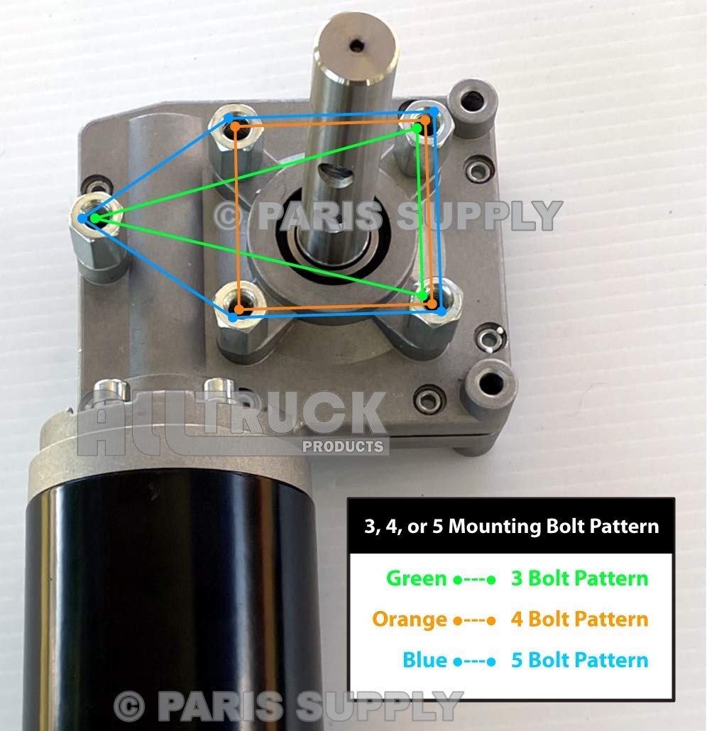 ALL TRUCK PRODUCTS 1200W/90:1-2 HP - Universal Replacement Dump Truck Trailer Tarp Motor w/Chrome Cover - 3 Yr Warranty