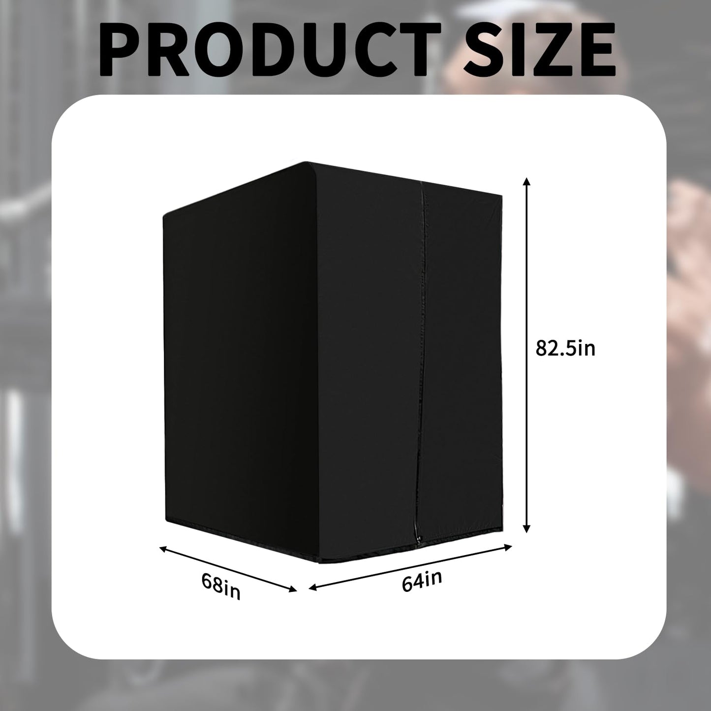 82.5" x 68" x 64" Squat Rack Cover for Gym & Outdoor: 420D Oxford Weight Lifting Rack Protector, Waterproof Power Equipment Cover with Zipper