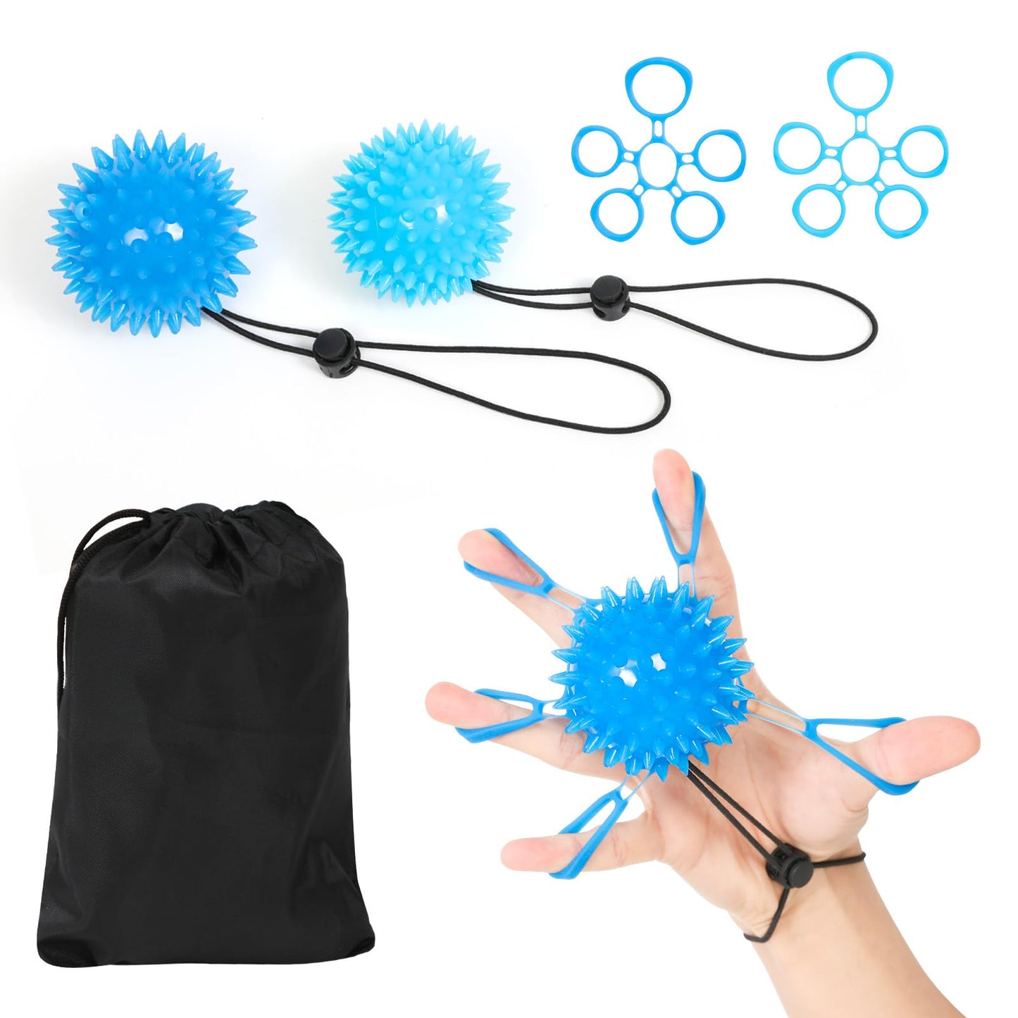 Wefaner Finger Strengthener, Therapy Hand Ball,Finger Exerciser Ball, Finger Stretching and Rehabilitation Training for The Elderly