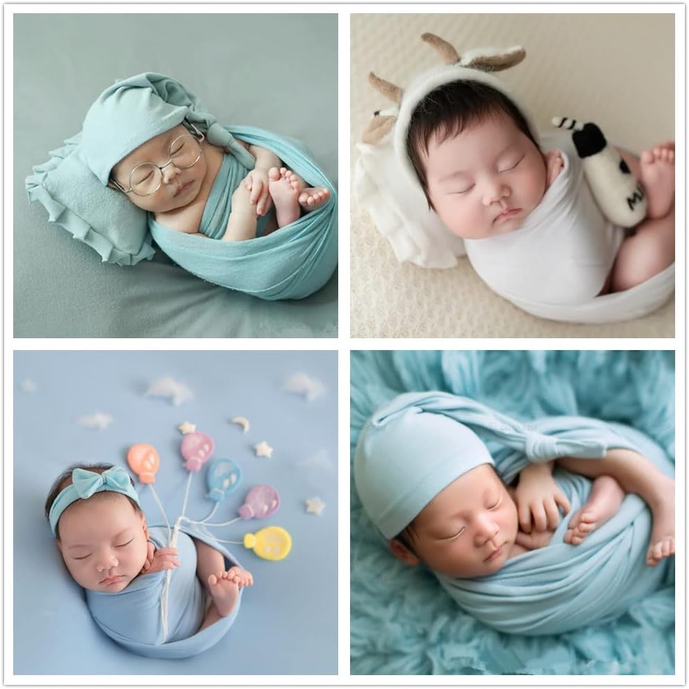 Coberllus Newborn Photography Swaddle Blanket in Beige