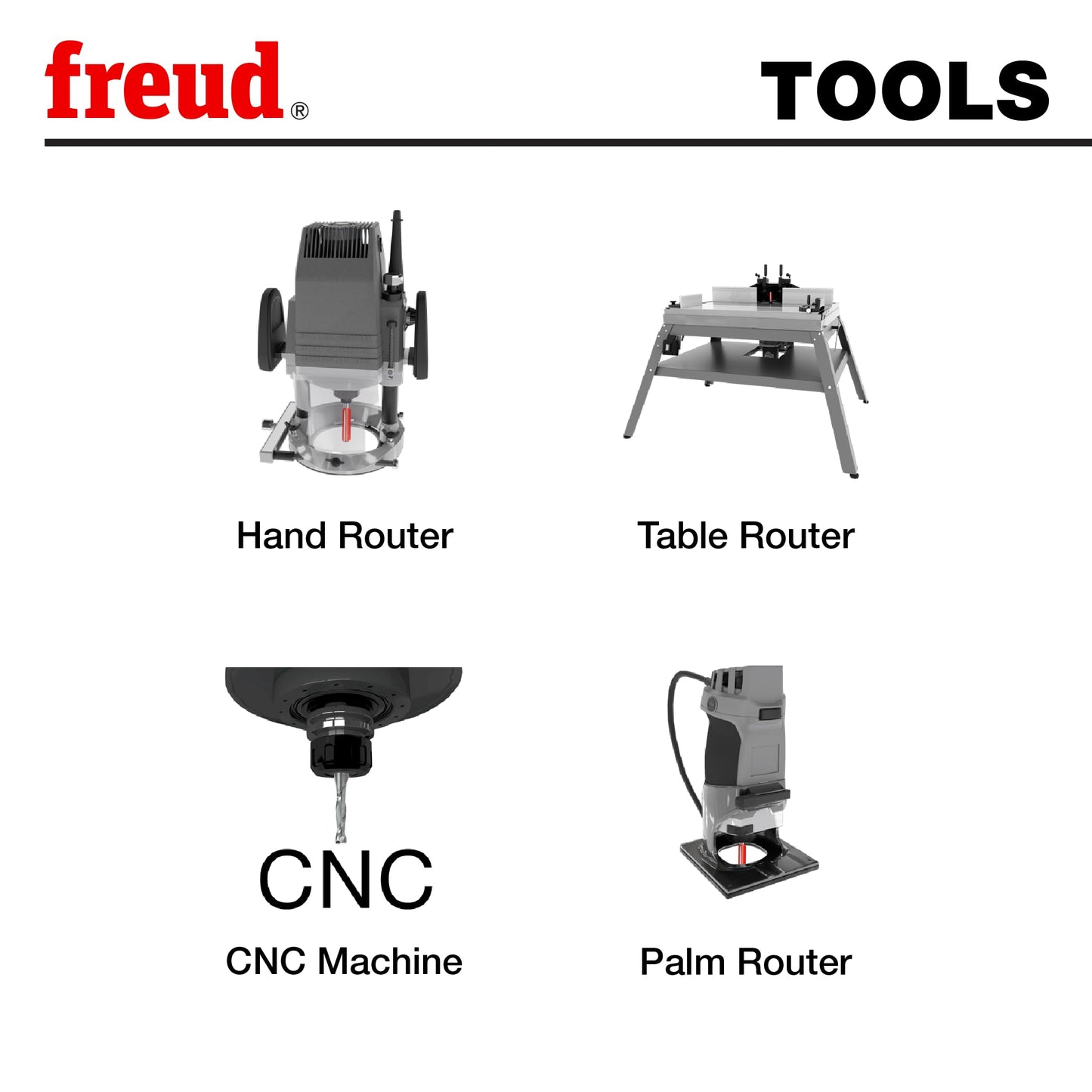Freud 90-150: 5 Piece Up Spiral Bit Set