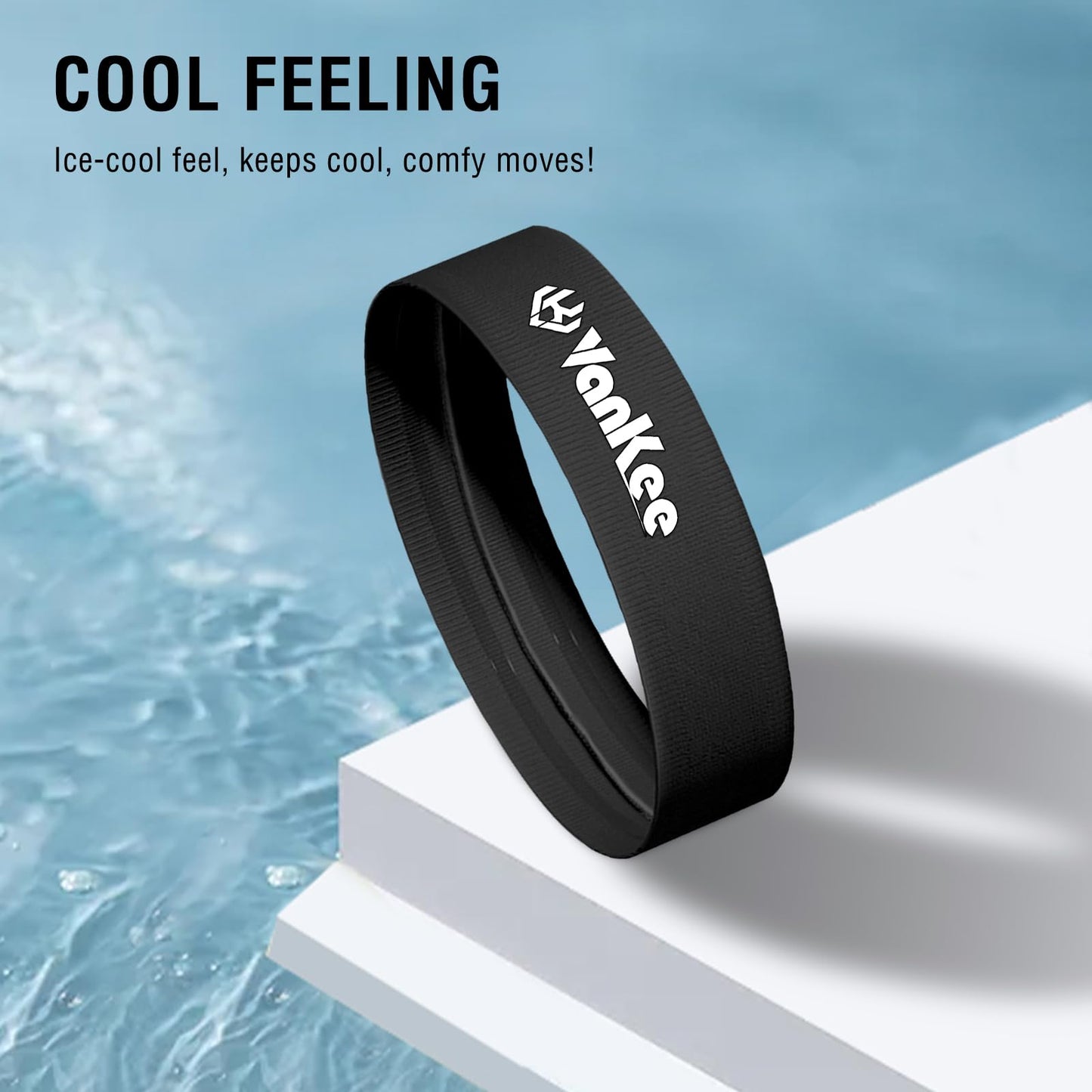 VanKee Sports Headbands for Men Cooling Sweatbands for Women Moisture Wicking Non Slip Workout Athletic for Running Yoga Tennis Basketball Fitness