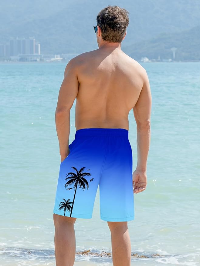 Goodstoworld Mens Swim Trunks with Compression Liner 9'' Inseam Quick Dry Swimsuit Shorts M-3XL