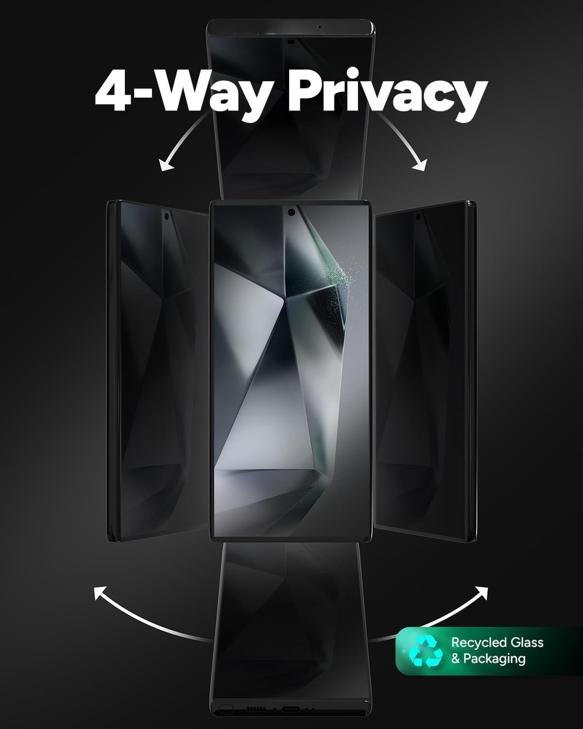 360 16/15 4-Way 5X ZAGG InvisibleShield Glass Privacy iPhone Screen Protector - Privacy Filter, Stronger