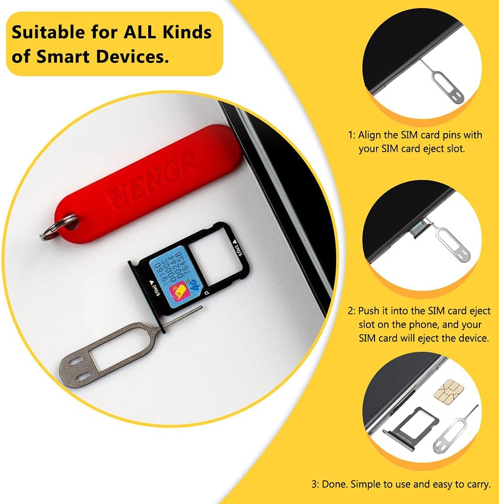 CITYWAY 6 Pcs SIM Card Removal Tool- Sim Card Tray Pin Eject Removal Tool Needle Opener Ejector, Suitable for All