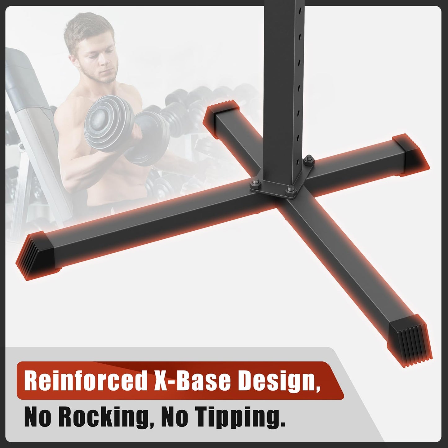 Jusgym Adjustable Dumbbell Stand, 35" Height Adjustable Dumbbell Rack, 300LBS Capacity Home Gym Storage Rack with 90°Rotating Platform（Rack Only）