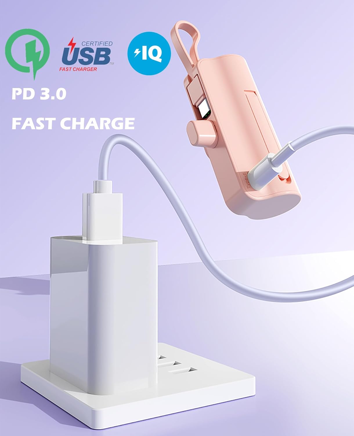 CooLuzer 5500mAh,Portable 17/16/15/15 plus/15 pro/15 Mini Power Bank,Capsule Power Phone Charger Charger with Dual