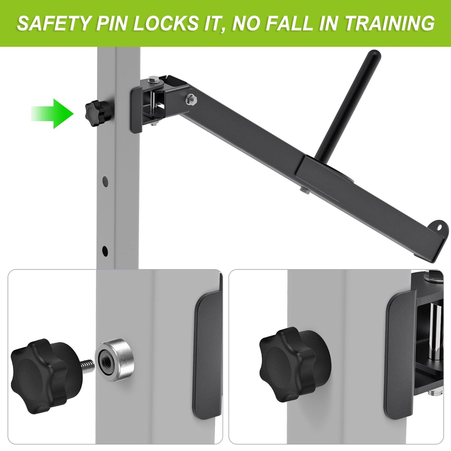 SELEWARE Belt Squat Lever Arm for 2" x 2" Power Cage with 1" Hole, Squat Rack Attachment Fit 1'' and 2'' Weight Plates Allow Both Vertical and Sideways Movements