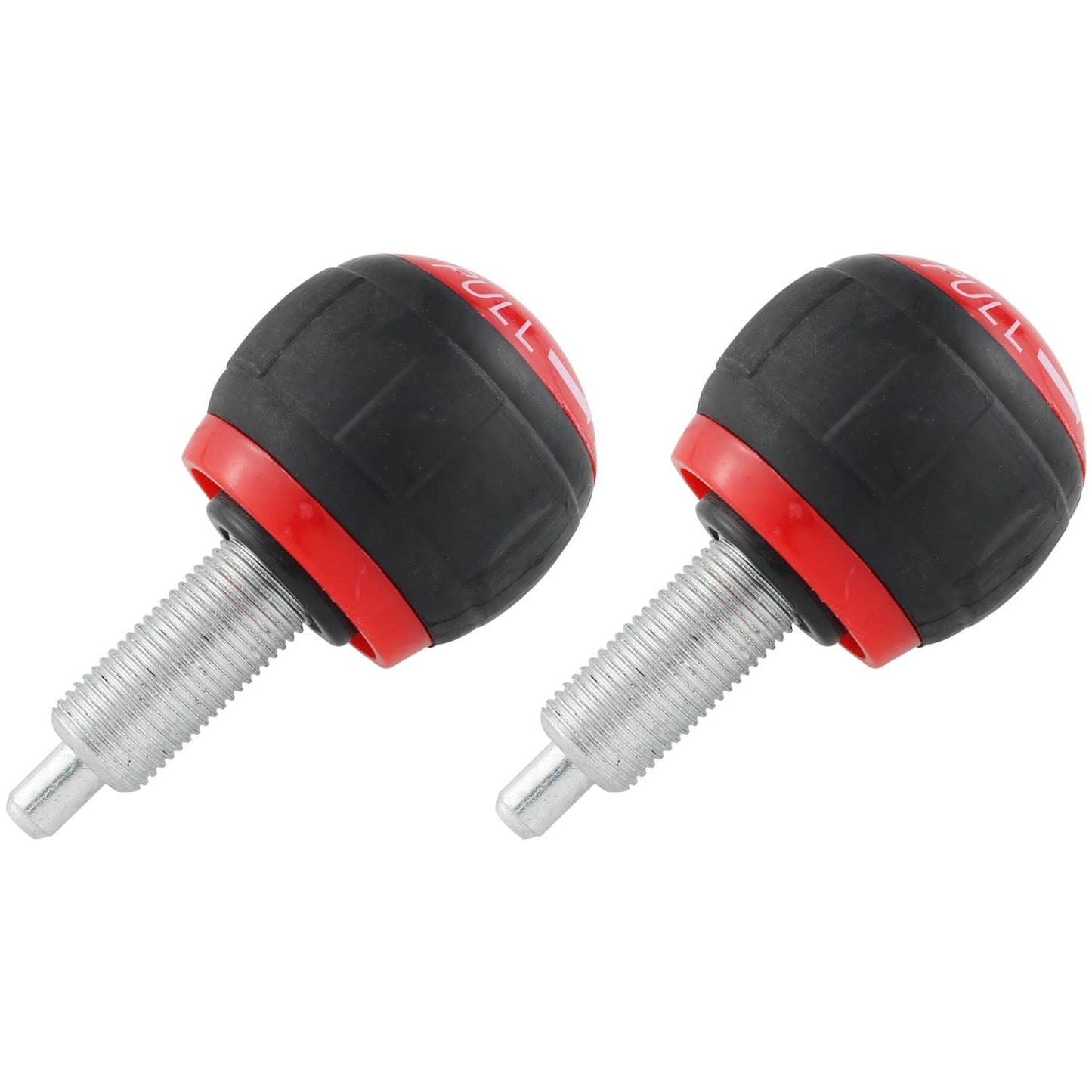 WHYHKJ 2PCS M16 Pull Pin Spring Pins Fitness Equipment Latch Handle M16 Fitness Pop Pull Pin Knob Release Synthetic Cardboard Handle Exercise Spare Accessory, Black Red Silver