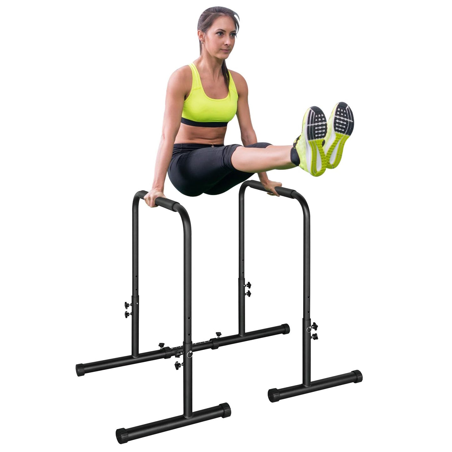 MIUDGIG Adjustable Height Parallel Push Up Stand, Parallel Bar Station for Strength Training, Heavy Duty Steel Dip Stand Station, Home Gym Fitness Workout Dip bar Station,Tricep Dips,Pull-Ups,Push-Ups