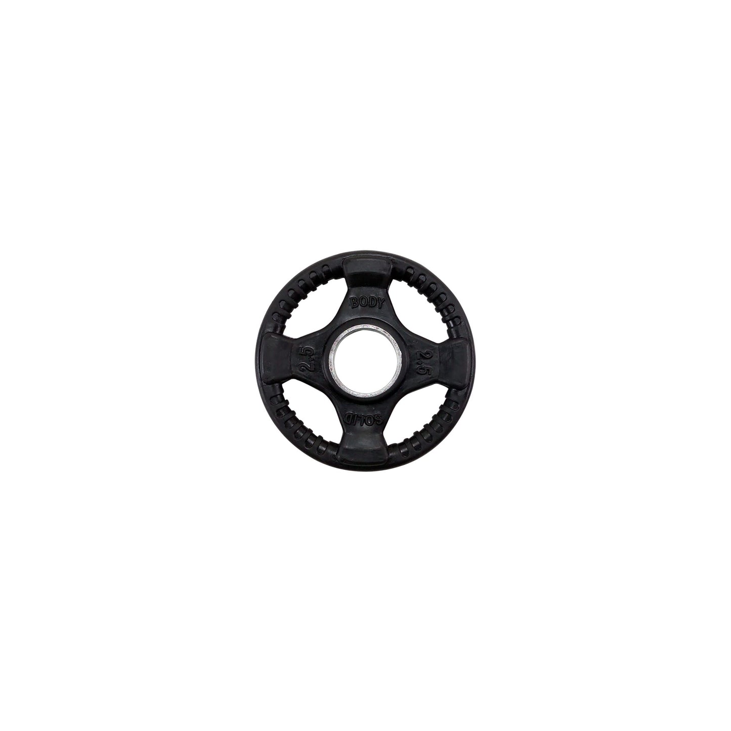 Body-Solid Rubber (ORT2.5) Coated Olympic Weight Plate with Anti-Slip Grip - Perfect for Strength Training, Home Gym, and Barbell Workouts, 2.5lb