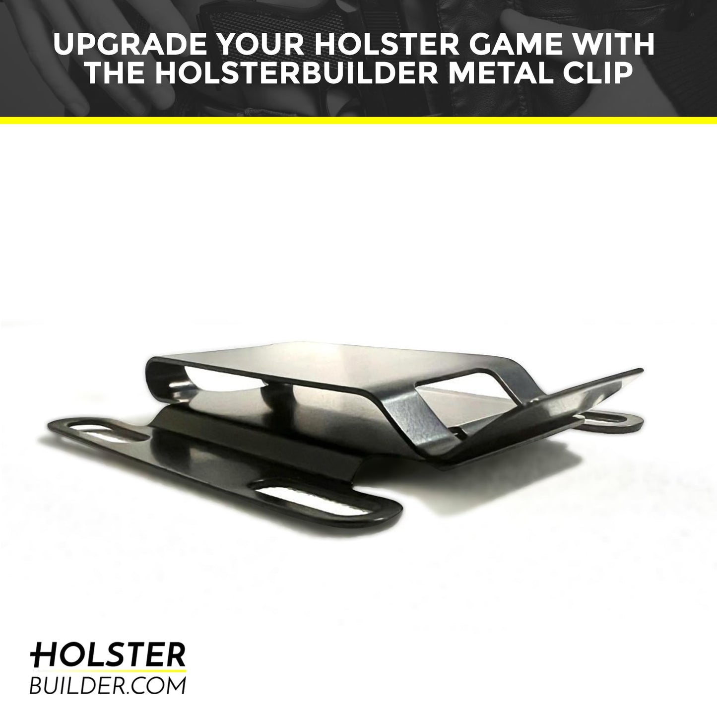 HolsterBuilder 2" Metal Belt Clip – Wide Base Holster Attachment, Heavy-Duty IWB Attachment for Concealed Carry, Tactical & EDC Belts – Holster/Sheath Mount – Made in USA