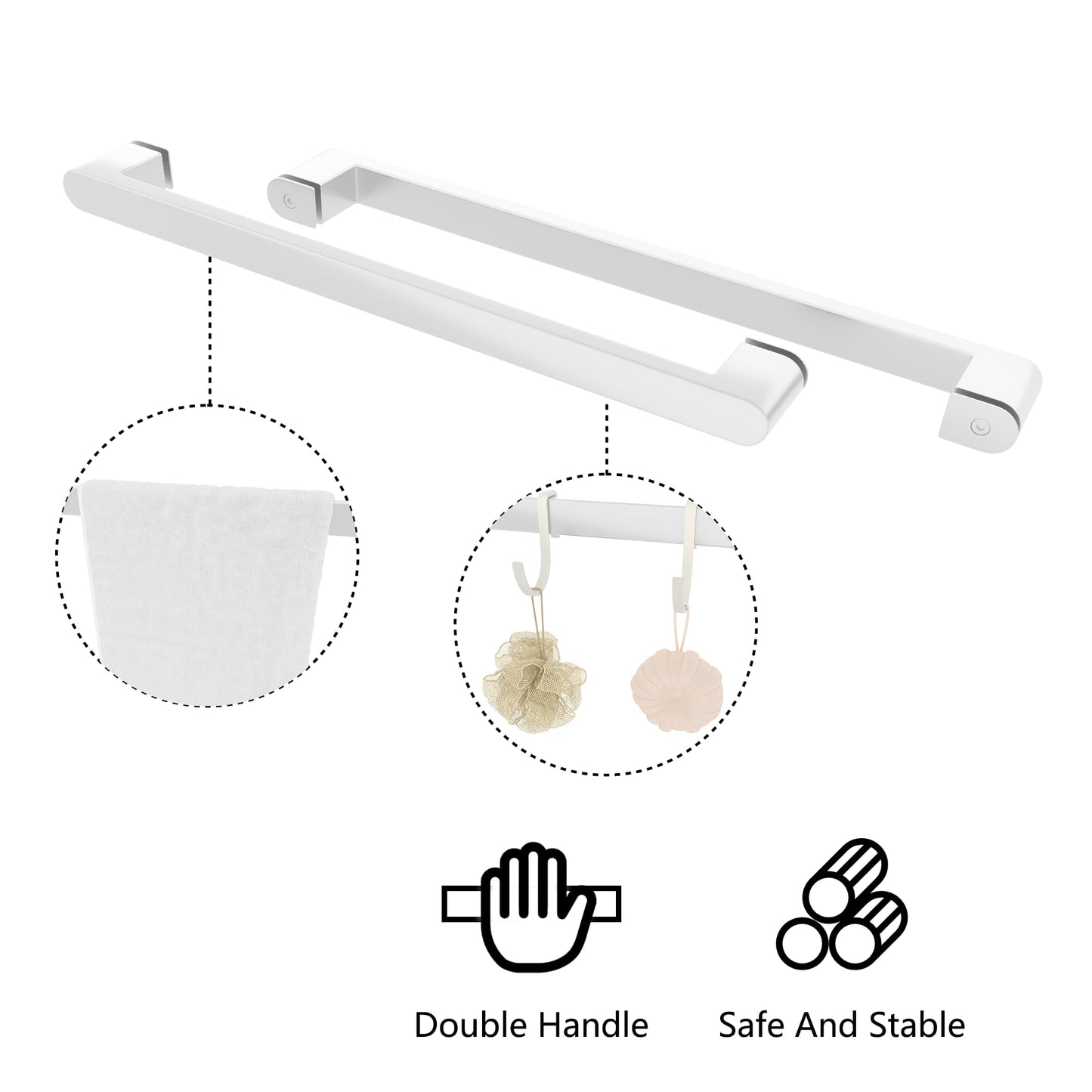 Trumbeak Double Sliding 44-48" W×72" H Shower Door,Semi-Frameless Sliding Glass Shower Door with 1/4''(6mm) Clear SGCC Tempered Glass,for Walk-in Shower Enclosure,Brushed Silvery