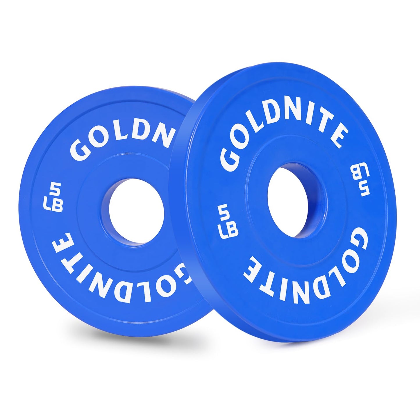 GOLDNITE Change Plates 5LB Set Rubber Coated Fractional Weight Plates Olympic Bumper Plates - Barbell Weights for Strength Training, Crossfit, Home Gym Workouts Powerlifting