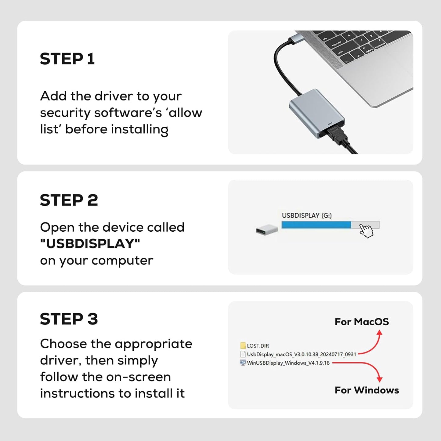 WENTER 3.0 1080P 7/8/8.1/10 Adapter, to Multi-Monitor Converter Audio Video, Display Extender for PC Laptop Desktop