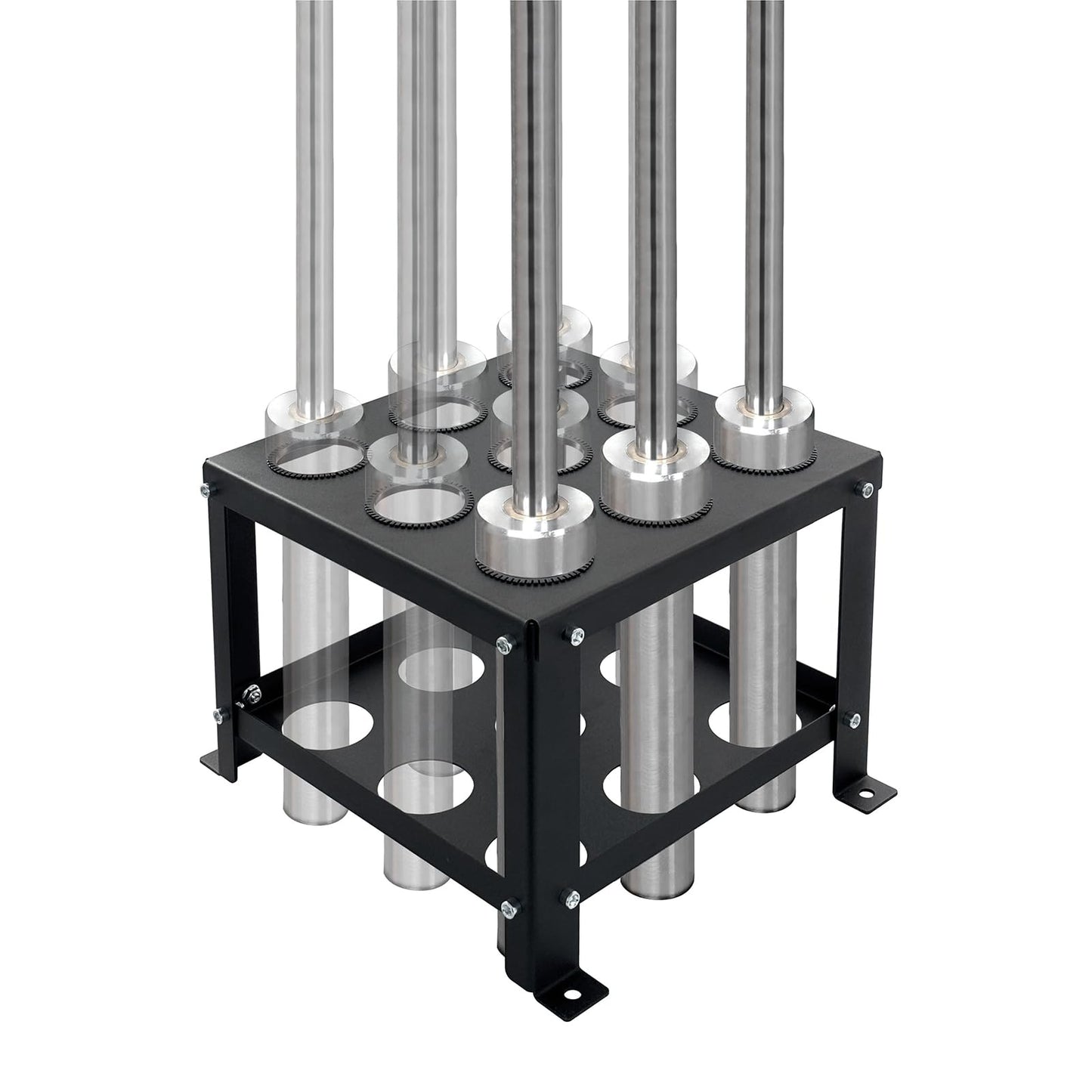 KSWLOR Barbell Holder Floor Stand - Heavy Duty Home Gym Organizer for 9 Barbells - Fits 2-inch Olympic & Curl Bars