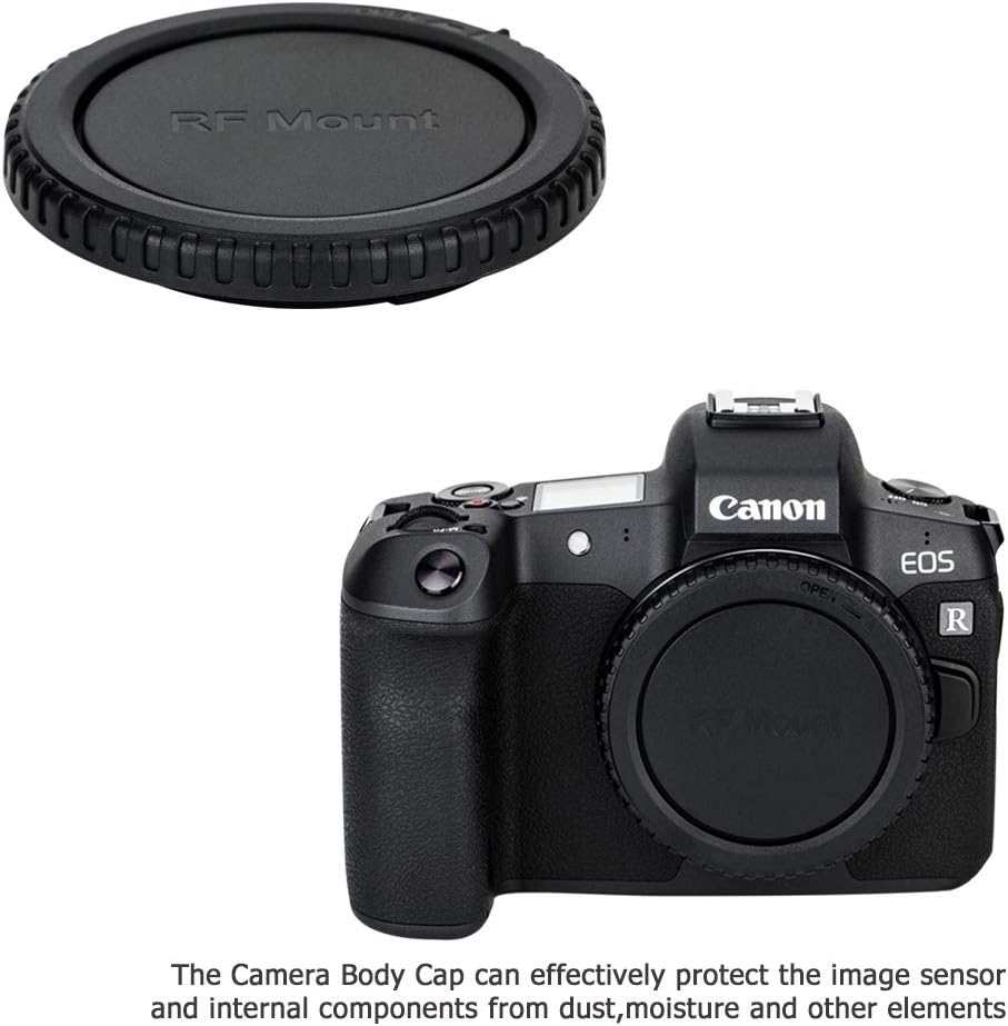 2-Pack R3 JJC ER-H Soft Eyecup Eye Cup Eyepiece Viewfinder & RF Mount Body Cap Rear Lens Cover Cap for Canon EOS Camera