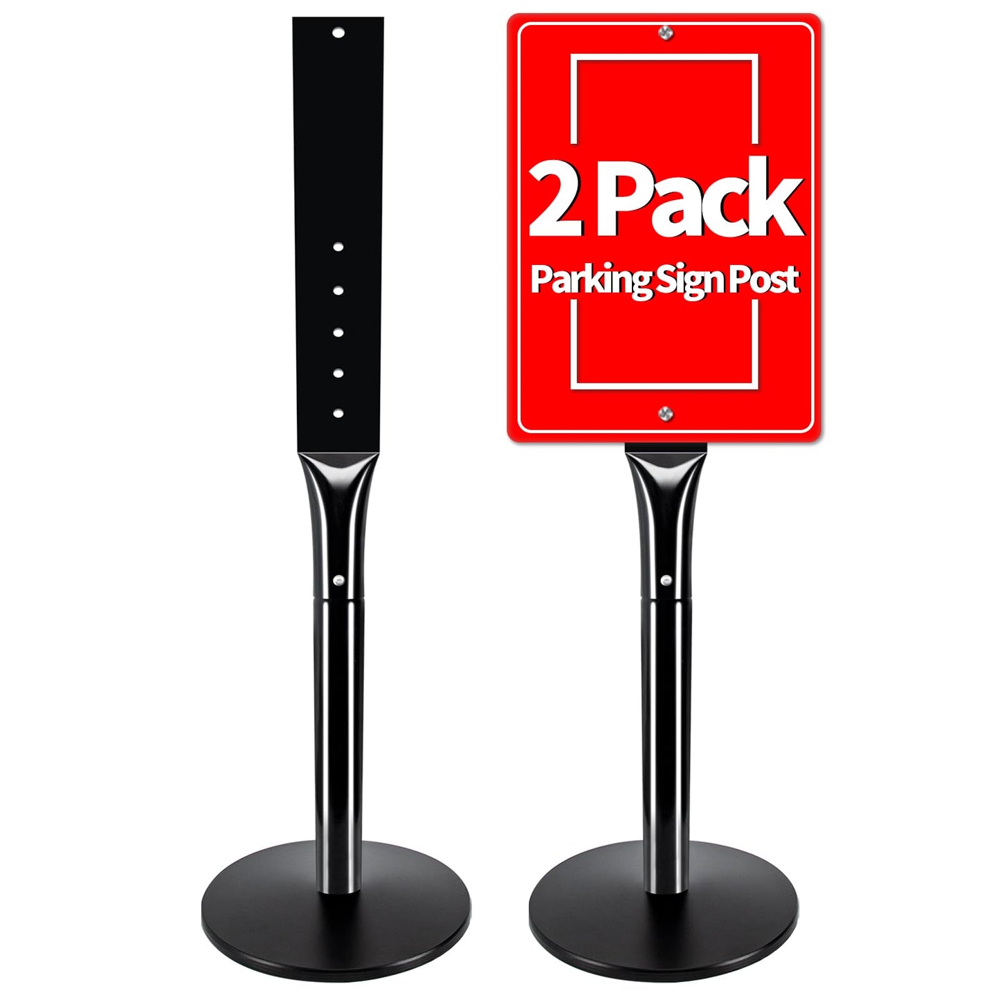 VAIIGO 2Pack Heavy Duty Cast Iron Sign Stand - 48" Outdoor Portable Pedestal Post - Display Road Sign, Construction Sign Holder (Black)
