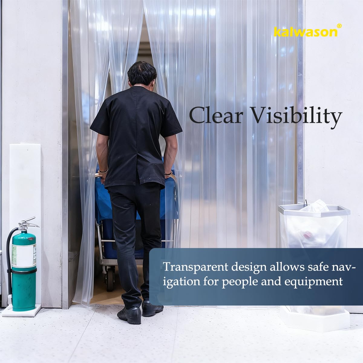 kalwason 36“ X 84“ Plastic Vinyl Strip Door Curtain Kit with Hardware – Clear Smooth PVC Strip Curtain for Doorways, Single 7" Wide x .078“ for Entry to Workshop, Barn, Shed, Garage