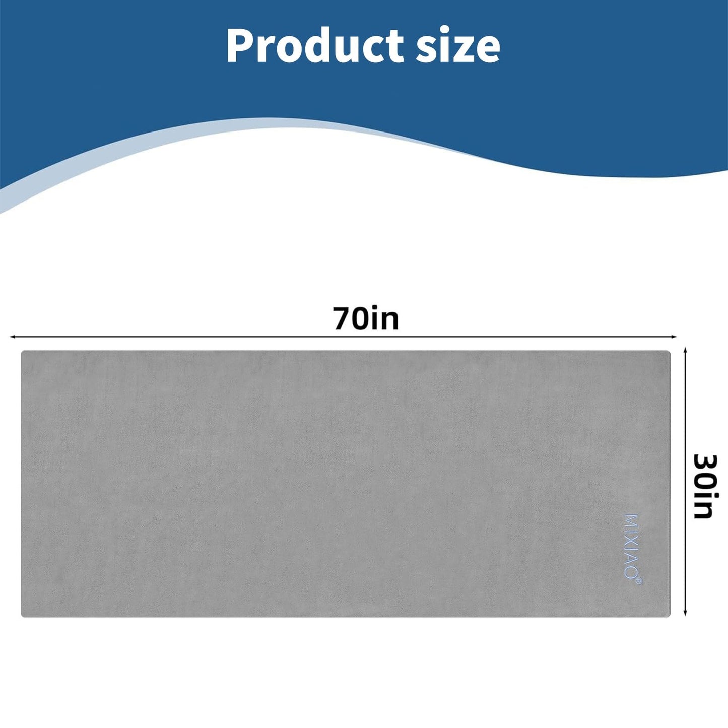 Infrared Sauna Blanket Towel Inserted 30" x 70" Reusable Machine Washable Insert Towel Easy Detoxification Simplifies Clean-Up Super Absorbent Perfect Companion for Infrared Sauna Blanket (Gray)