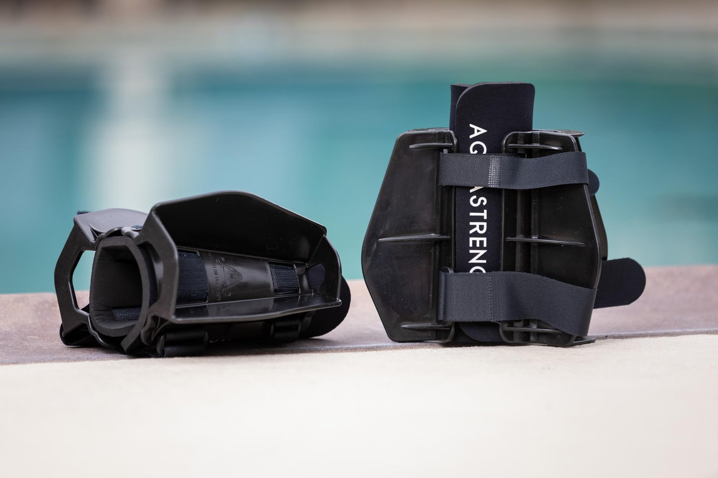 Aquastrength Hydro-Tone Total Body Pool Exercise System, Isokinetic Functional Water Weights, Bells 12" x 7.5", Fins 6.5" x 2.5", Quick Start Guide Included, Black