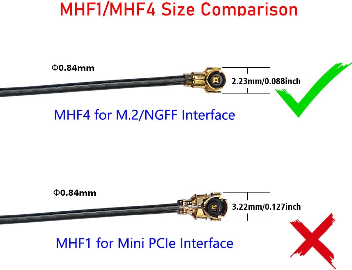 Tenmory 6E MHF4 6GHz 5GHz 2.4GHz AX200 AX210 1675X M.2 WiFi Antenna U.FL Tri-Band Internal Laptop Wi-Fi Antennas